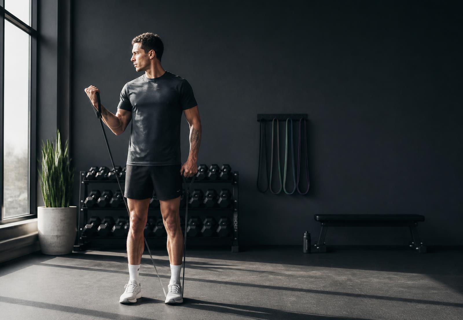 אימון בחדר כושר מודרני עם אביזרי אימון NETRO FITNESS